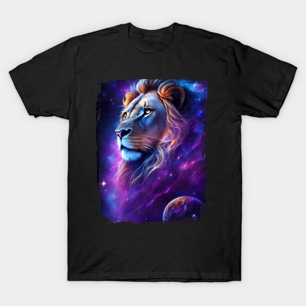 Lion on galaxy T-Shirt by Tiago Augusto